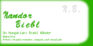 nandor biebl business card